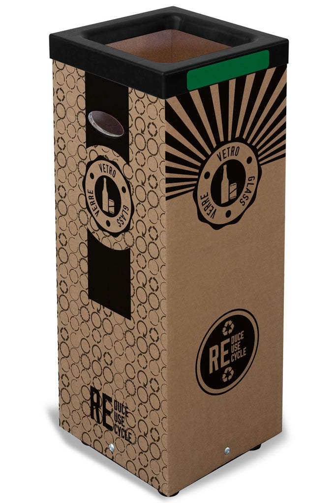 Contenitore per Rifiuti Vetro Cover Superiore in Plastica 39x39x 83,4 cm in Cartone