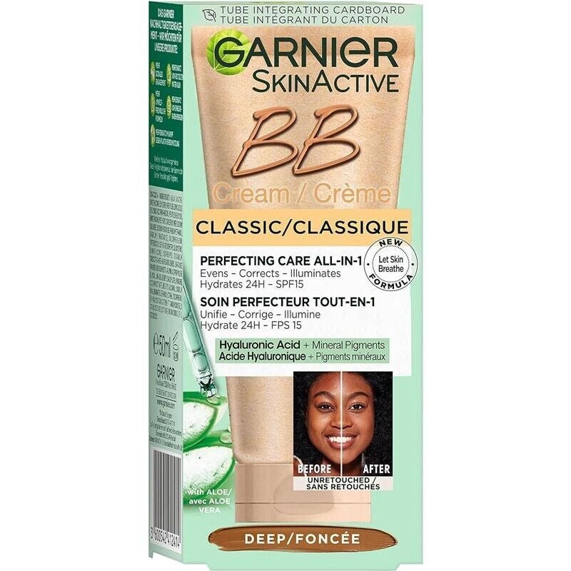 GARNIER BB CREAM PER PELLE UNIFORME E IDRATATA CON ACIDO IALURONICO ALOE E PIGMENTI MINERALI SPF 15-SCURA