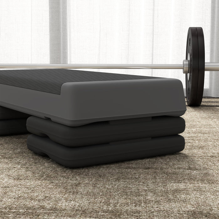 Stepper Fitness Altezza Regolabile Antiscivolo Capacità 250 kg Grigio