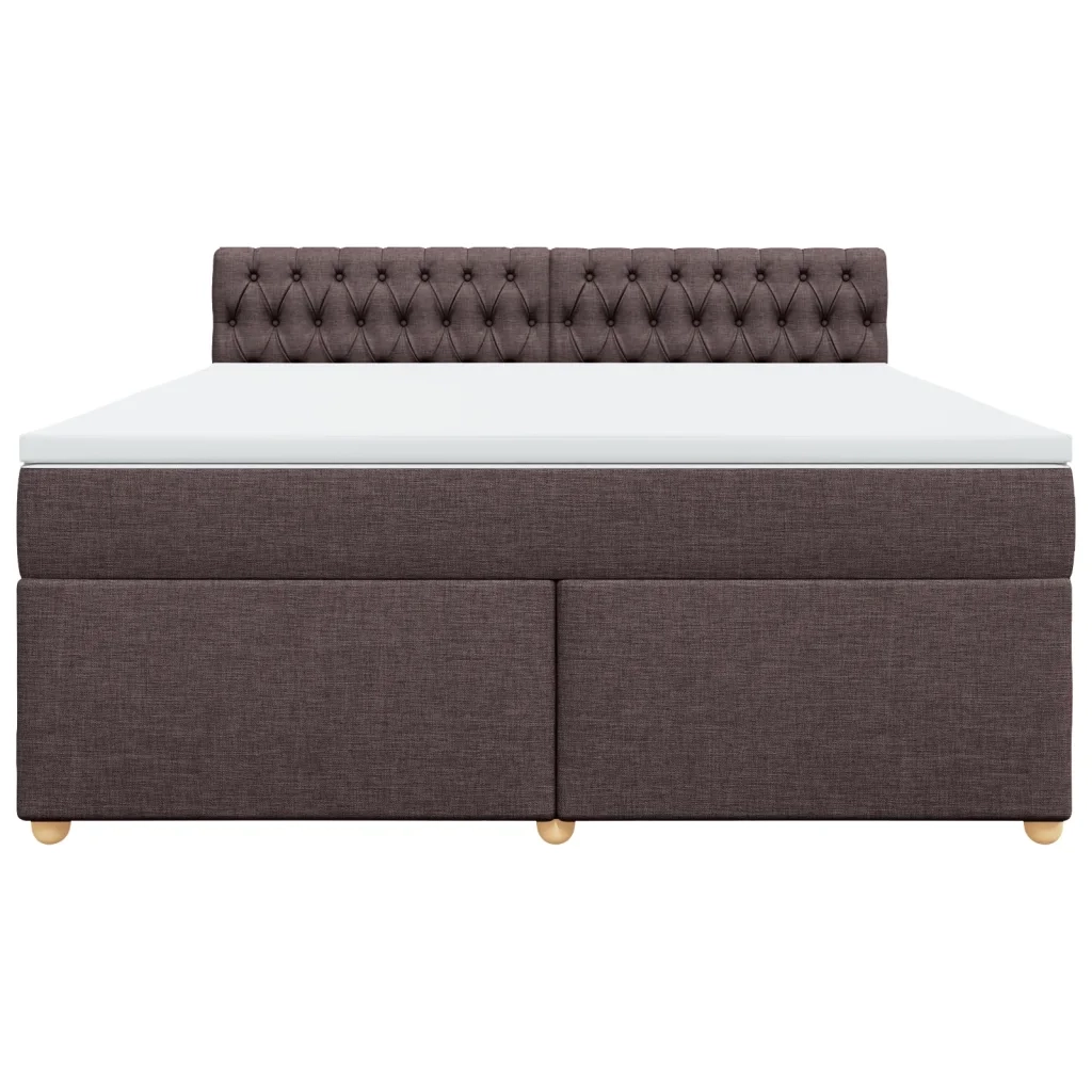 vidaXL Giroletto a Molle con Materasso Marrone Scuro 180x200cm Tessuto