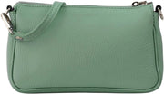 Borsa in pelle reale con cinturino da spalla e tasca da crossbody, clutch e piccola borsa per la sera, dimensioni 23x13cm, modello Jennie G323 (acqua verde)