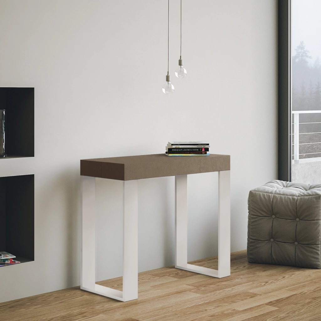Consolle allungabile 90x40/300 cm Tekno Tortora telaio Bianco