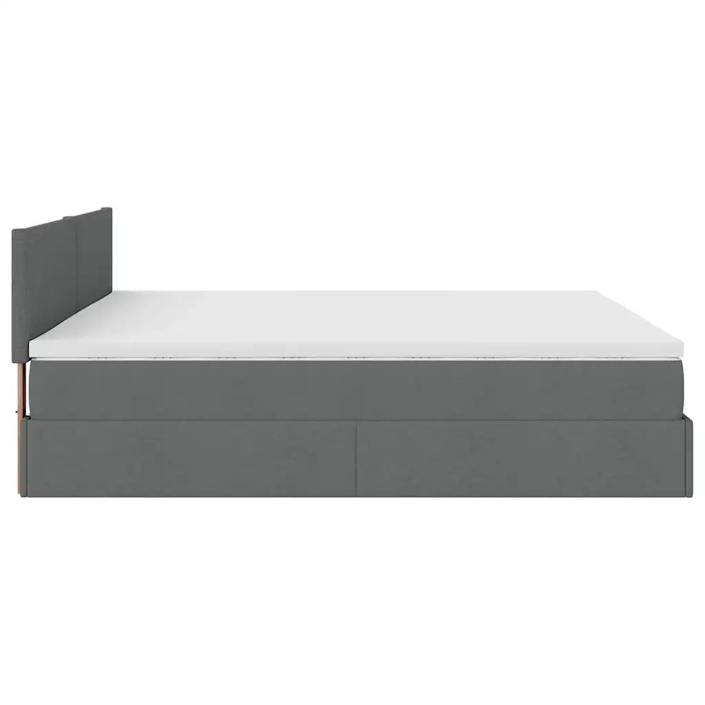 Struttura Letto Pouf con Materasso 200x200 cm in Tessuto 3311402