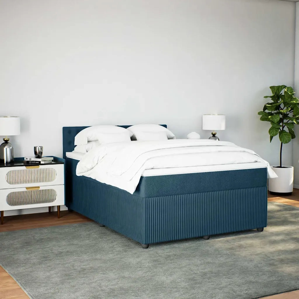 Giroletto a Molle con Materasso Blu 160x200 cm in Velluto 3287798