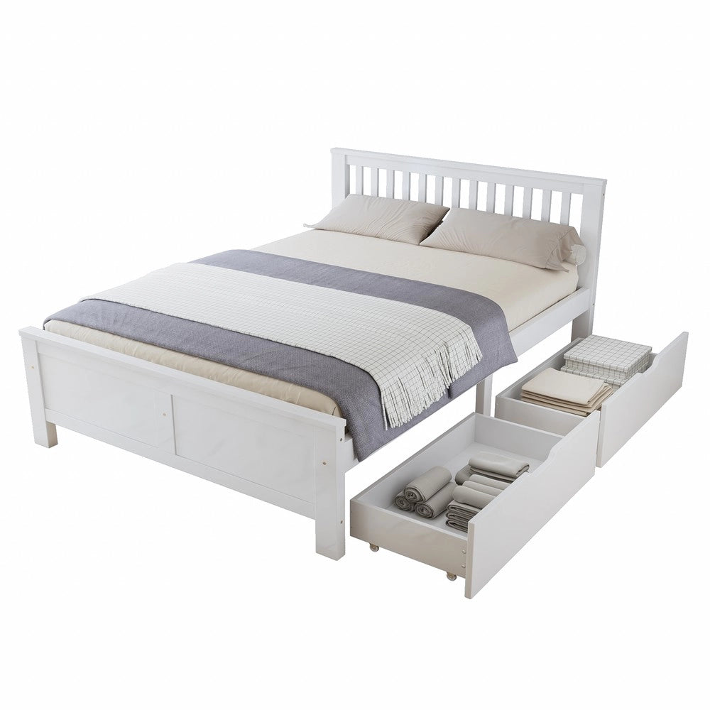 Letto Contenitore in Legno di Pino ¨C MINIMAL ¨C Bianco 140x200