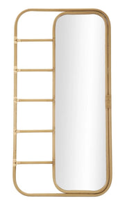 Specchio da Terra Panama 77,5x3,3x151 cm in Ferro e Plastica Marrone