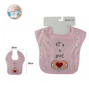 Trade Shop - 2 Pz Bavetto Bavaglino Neonato Pappa Allattamento Bambina It's A Girl 68336 Rosa -