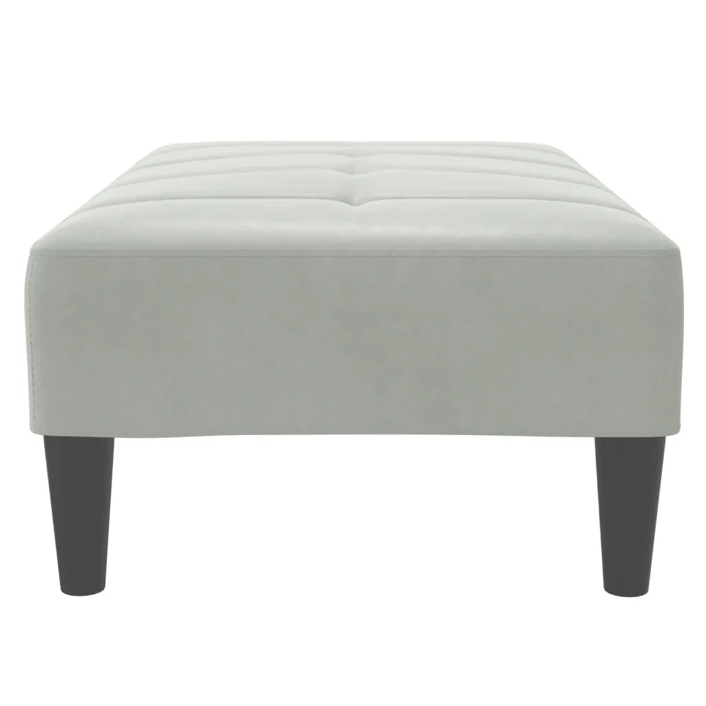 Poggiapiedi Grigio Chiaro 77x55x31 cm in Velluto