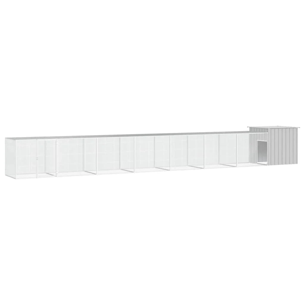 Gabbia per polli 700 x 91 x 100 cm acciaio zincato grigio 02_0041661