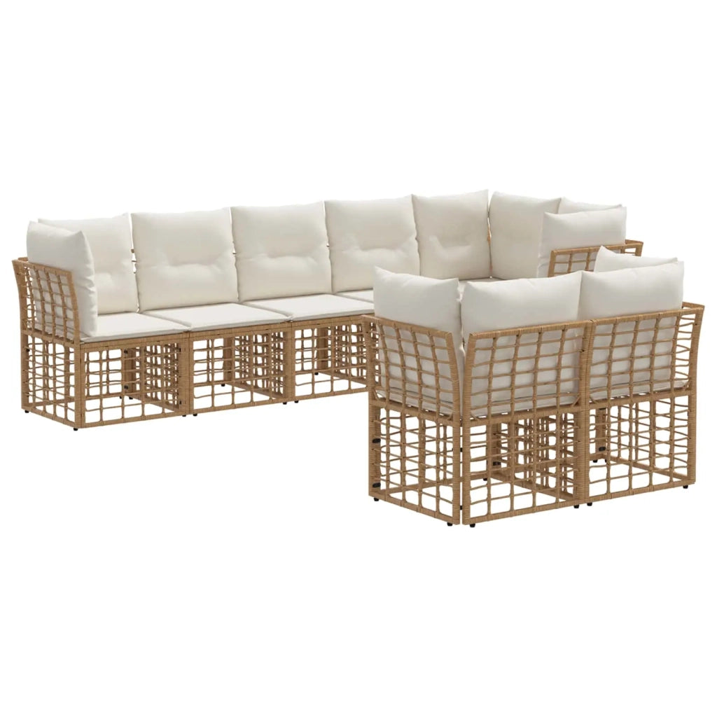 Set di divani da esterno Naturale Poliestere 3437514