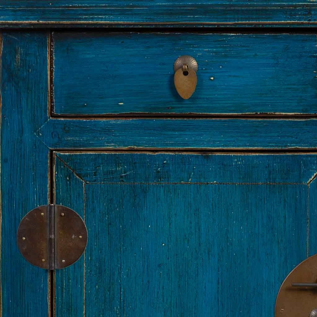 Mobile da ingresso in legno blu 88x40x87h cm