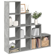 Libreria 4 Ripiani-Scaffale per Libri-Mobile di Stoccaggio Grigio Cemento 131,5x29x131,5 cm Truciolato