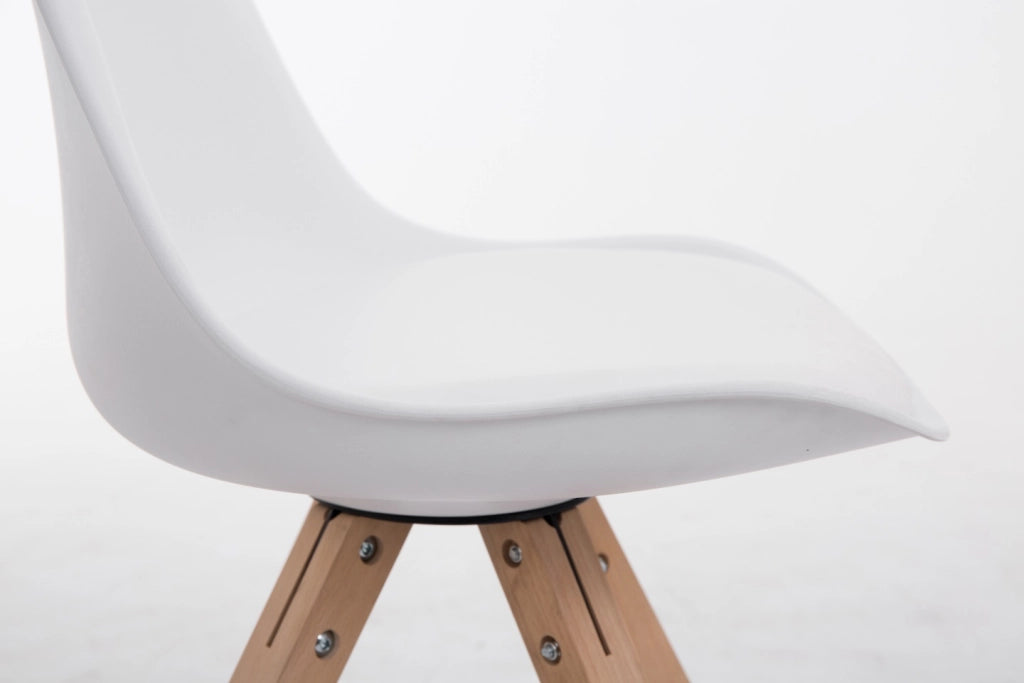 Sedia Toulouse in similpelle gambe quadrate bianco,natura