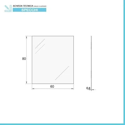 Mobile sospeso 80 cm bianco lucido con lavabo incasso e specchio Iside
