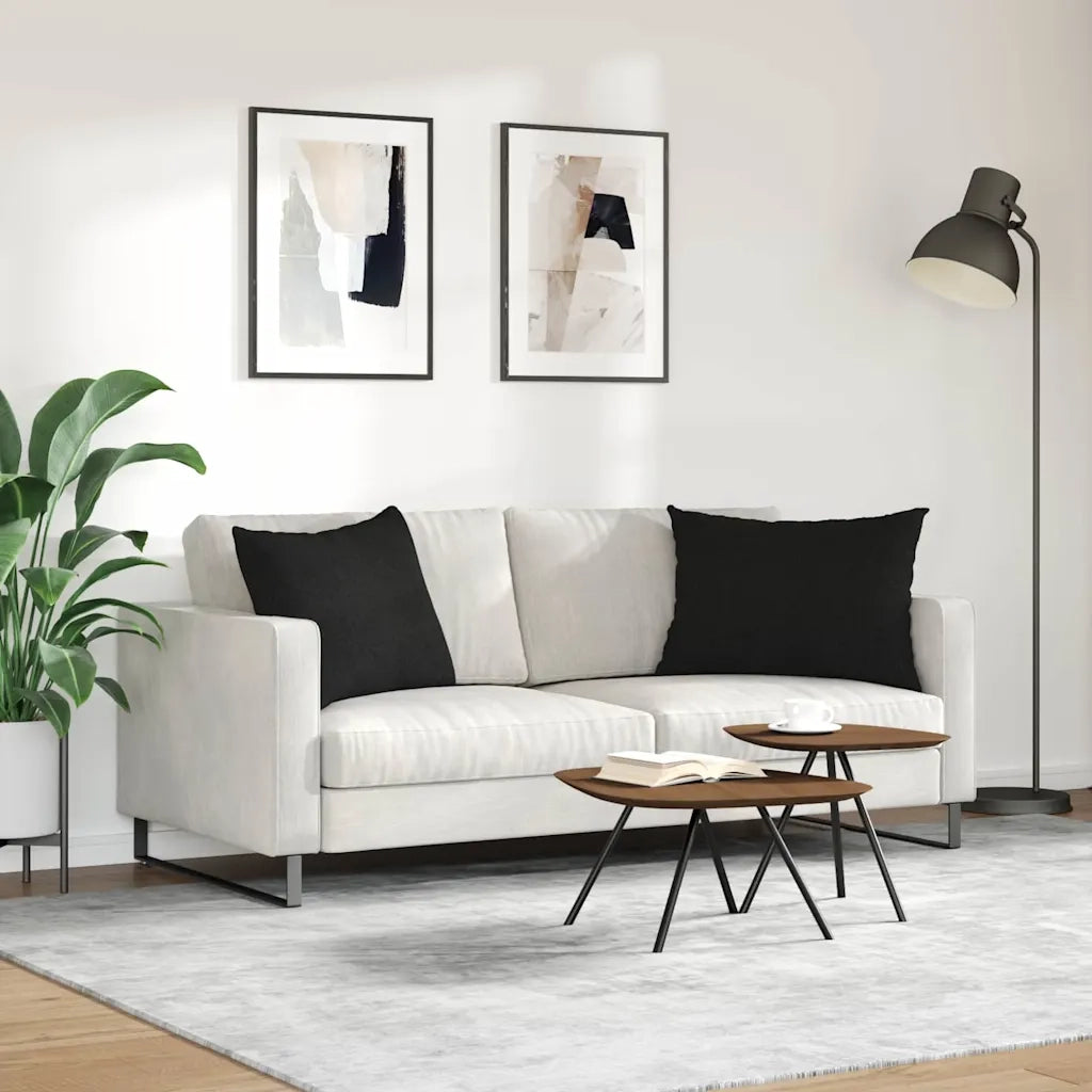 Cuscini da Divano 2 pz | Cuscini per sedie Nero 70 x 50 cm Tessuto