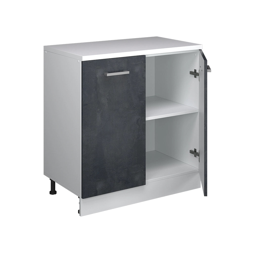 Mobile per mansarda Rion Calce nera/Bianco 80 x 83.8 cm senza inclinazione con 2 ante Vicco