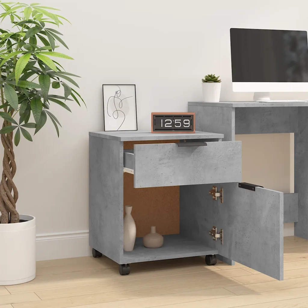 Schedario con Ruote Grigio Sonoma 45x38x54 cm Legno Multistrato cod mxl 71620
