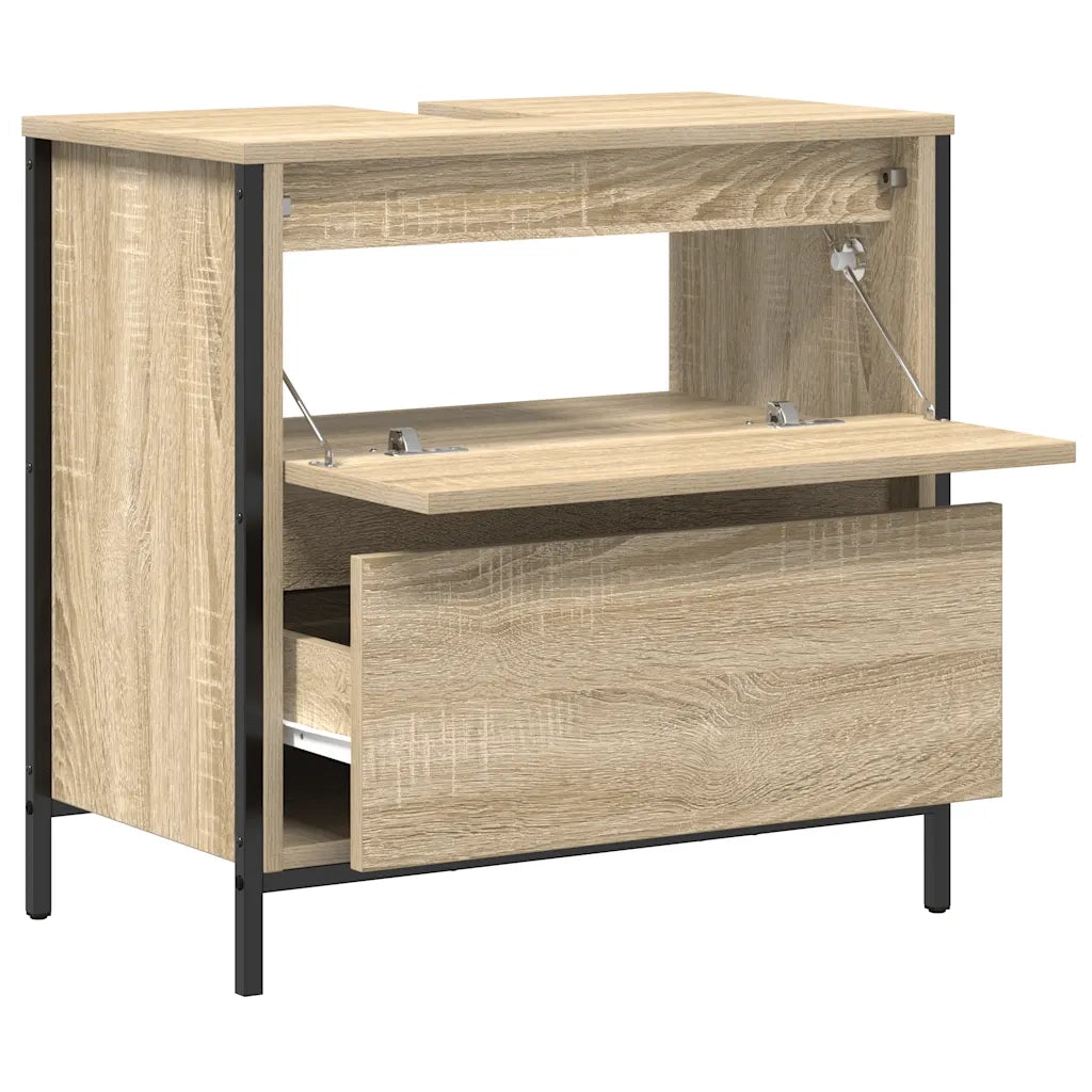 Mobile Lavabo da Bagno-Armadietto da bagno con Cassetti Rovere Sonoma 60x34,5x60 cm