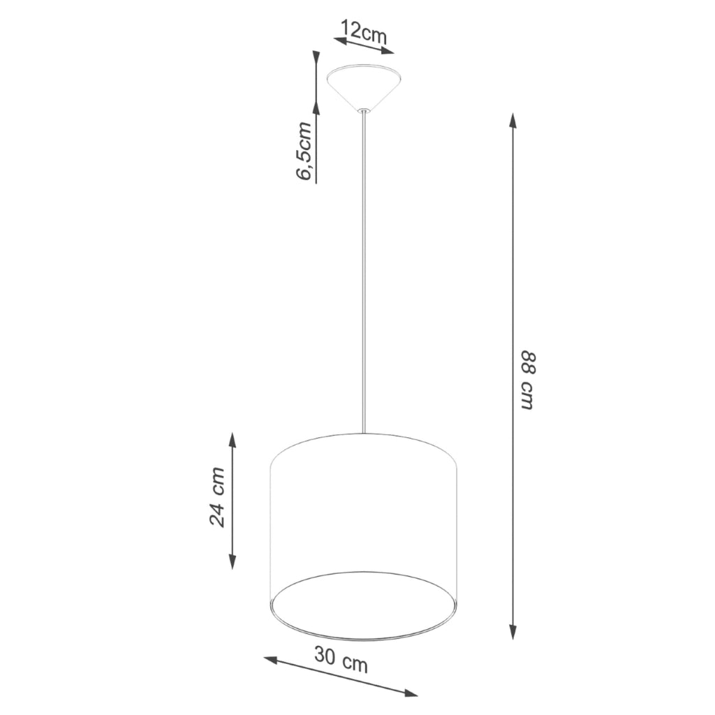 Lampada sospensione tonda nera 30cm ZEPHYR E27 PureLume