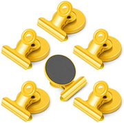 Clip magnetica, 6 pezzi di magneti gialli per frigorifero, magneti per lavagne magnetiche, magneti con clip, clip magnetiche inox, clip magnetiche forti per foto, adesivi, borse