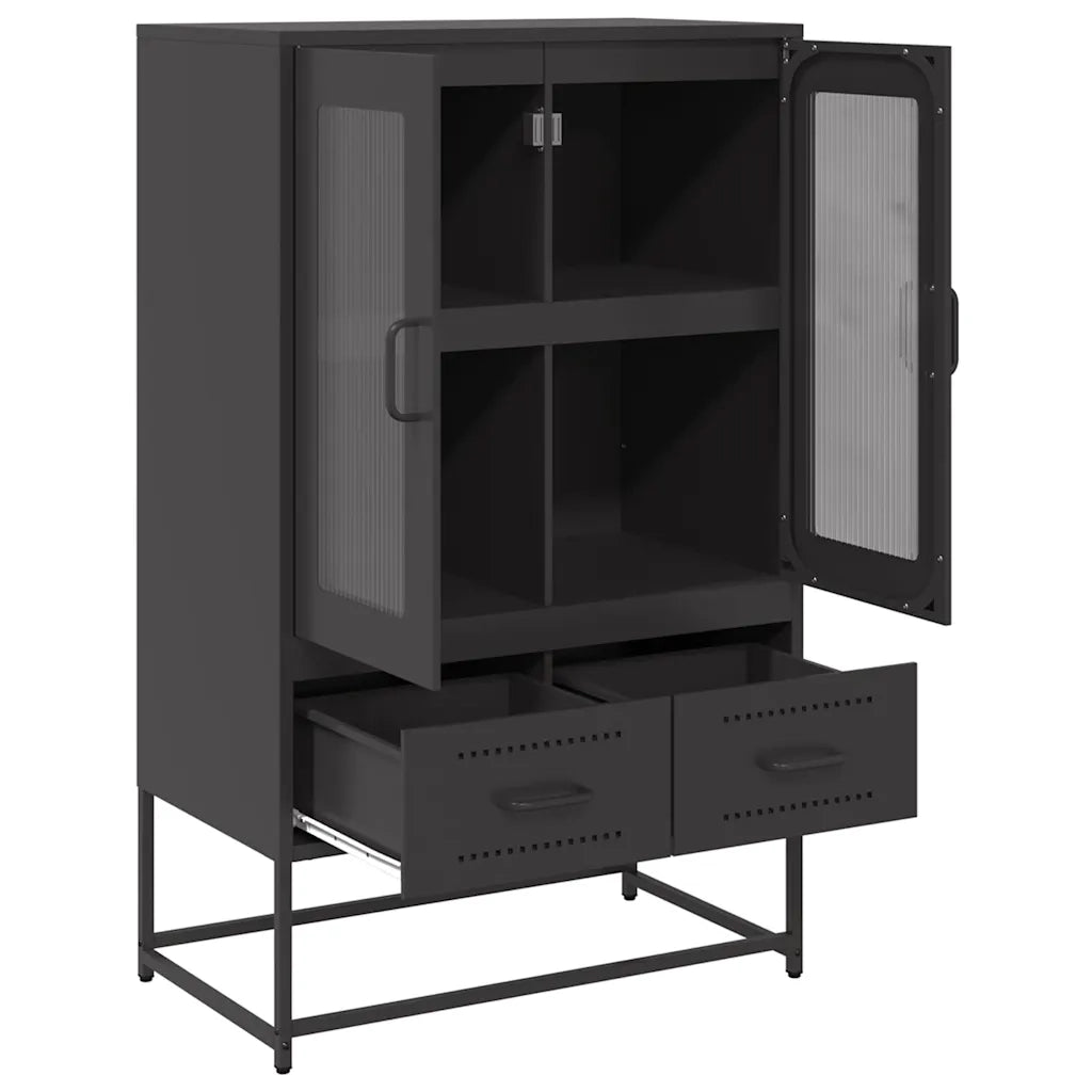 Credenza Nera 68x39x111,5 cm Acciaio