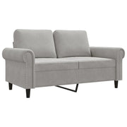 Divano | Divano da soggiorno | Sofa a 2 Posti Grigio Chiaro 120 cm in Velluto