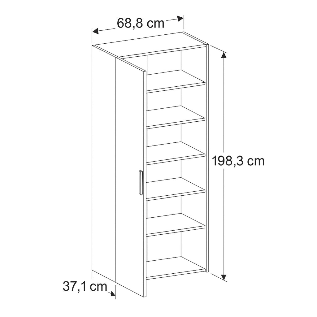 COLONNA ESPRESSO 2 ANTE 69X37XH198CM CEMENTO.