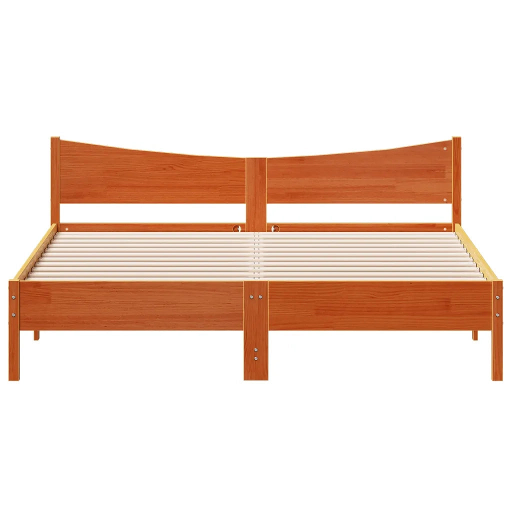 Giroletto senza Materasso Marrone Cera 180x200 cm Legno di Pino 3216362