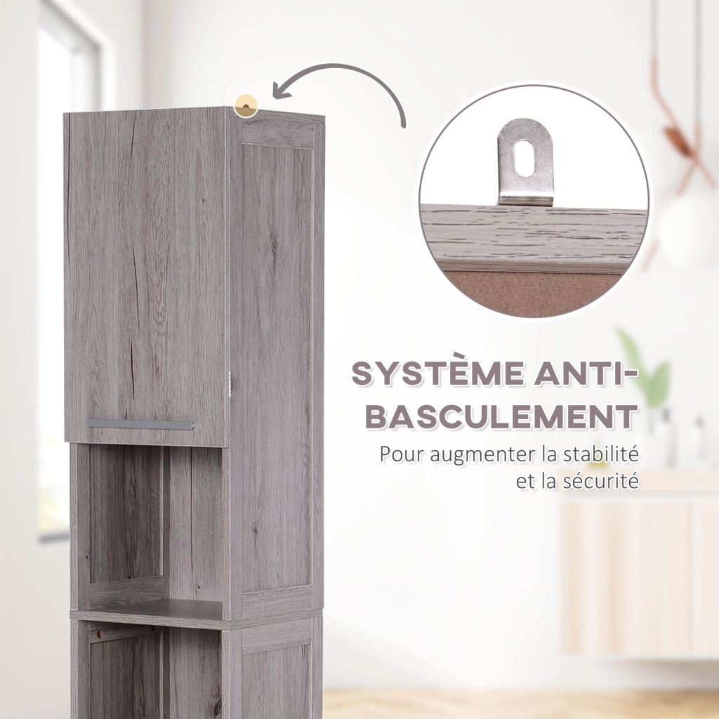 Colonna Bagno Rov. Imit. 2 Ante + 2 Nicchie ¨C zephmum ¨C Grigio 30x32x172 cm