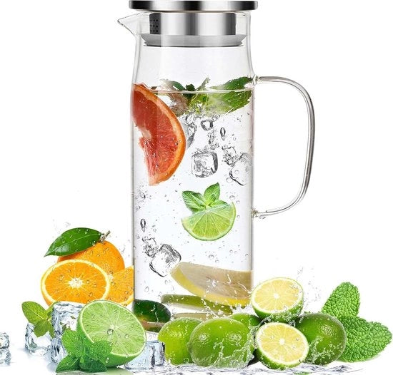 Acquario in vetro con coperchio sigillato - resistente al calore per acqua calda fredda vino tè succo bevande