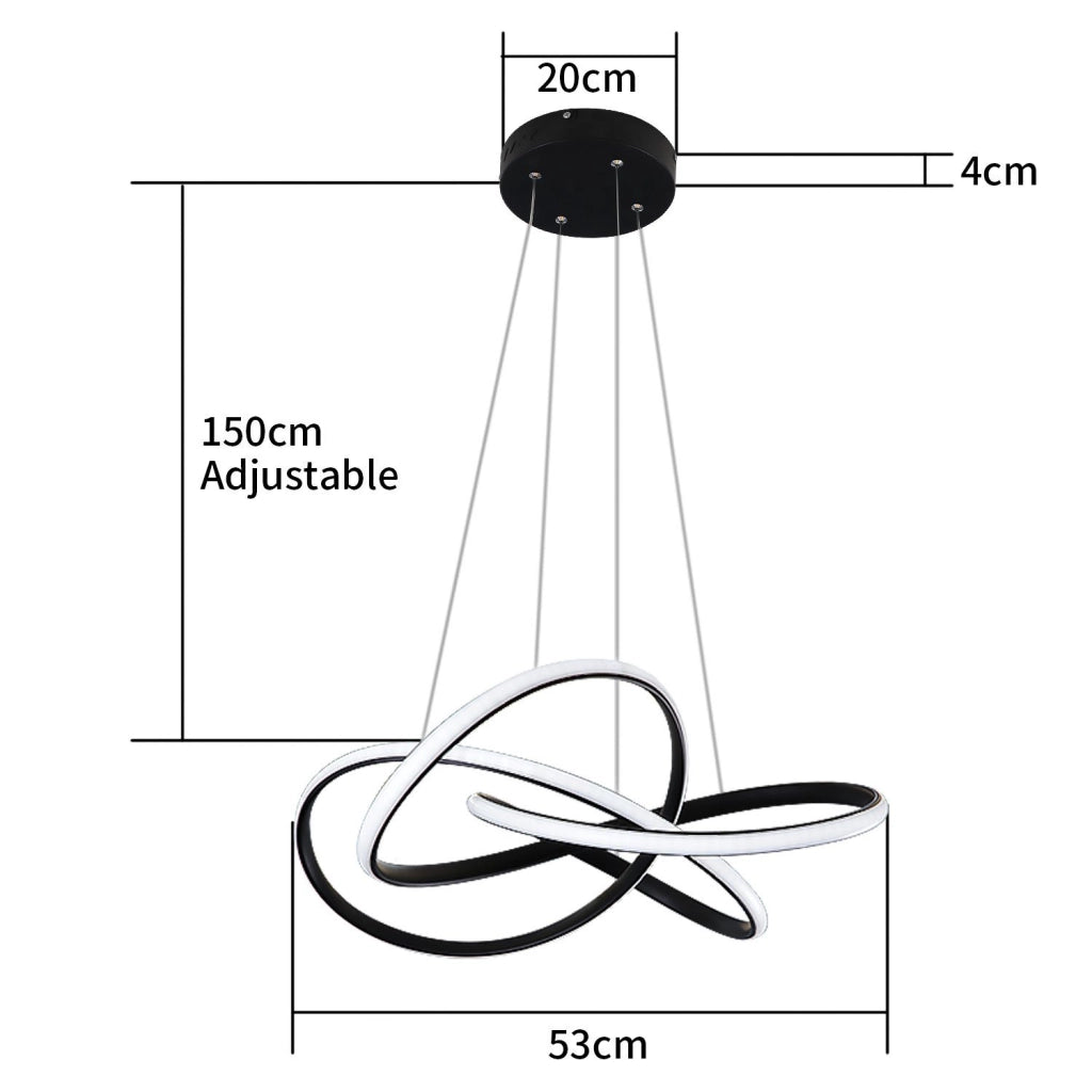 Lampada a sospensione ZMH a LED con altezza regolabile 62W telecomando per camera da letto