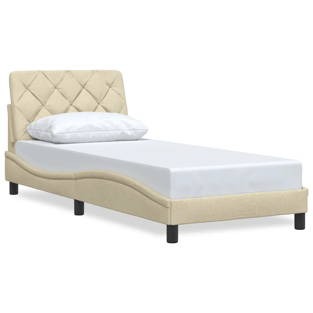 Giroletto senza Materasso Crema 80x200 cm in Tessuto
