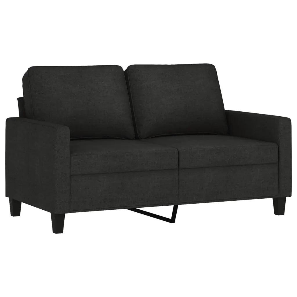 Set di Divani 2 pz con Cuscini Nero in Tessuto 3201464
