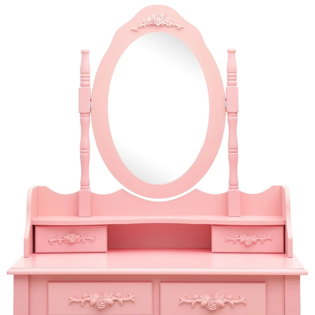Set toeletta con sgabello 75 x 69 x 140 cm rosa 02_0006271