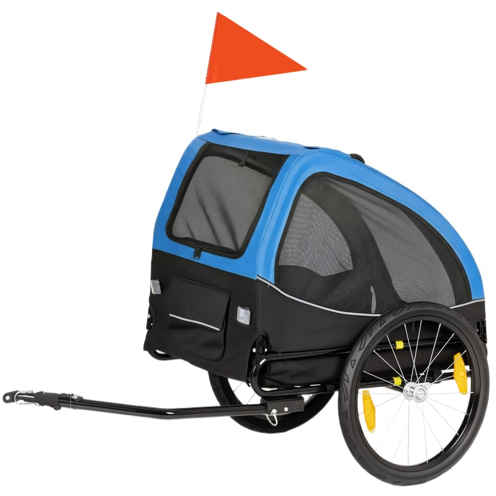 Carrello Trasporto Cani Pieghevole ¨C zephmum ¨C Blu 138x70x89 cm