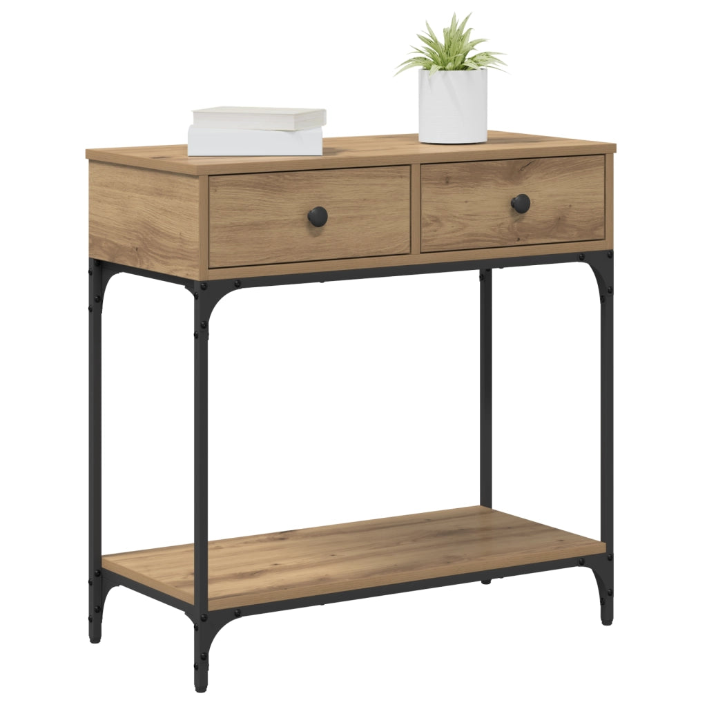 Tavolo Consolle Rovere Artigianale 75x34.5x75 cm Legno Ingegnerizzato