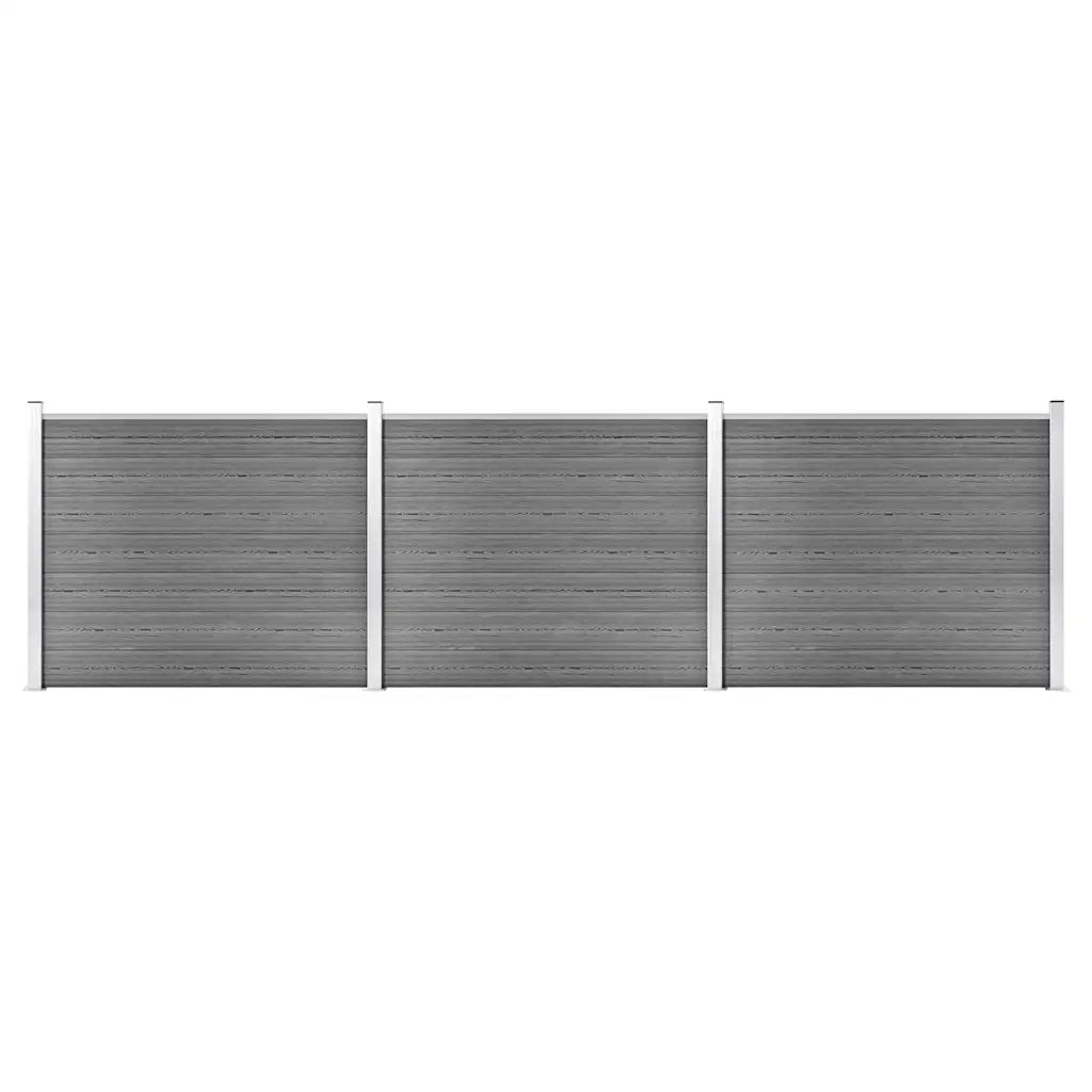 Set Pannello di Recinzione in WPC 526x146 cm Grigio   cod mxl 22538