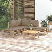 Set Salotto da Giardino 6pz con Cuscini Tortora BambÃ¹