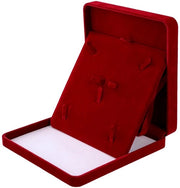 Set di conservazione per collane e anelli in velluto, grande cassettone, box per regali (rosso vino)