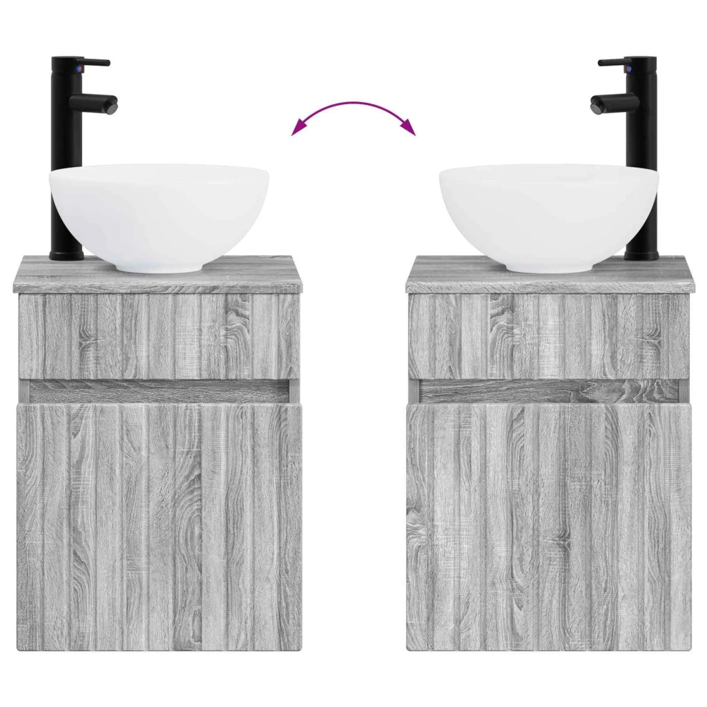 Set di mobili per il bagno 2 pz Sonoma grigio 3406139