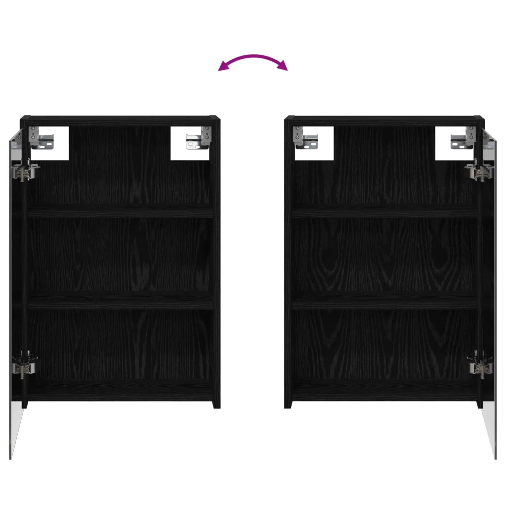 Mobiletto per specchio da bagno Rovere Nero 43 x 16 x 62.5 cm 889136