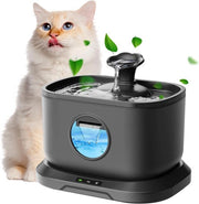 Distributore d'acqua per gatti a batterie da 2,5 l/84 oz, con 3 modalità e sensore di movimento a 180°, 23 dB, silenzioso distributore automatico per cani e animali domestici, nero