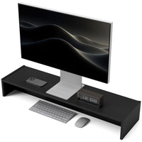 Supporto per Monitor 2 Vani 100x27x15 cm in Legno Nero