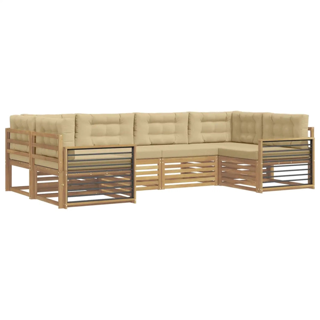 Set di divani da esterno 6 pz Bianco e Beige 3391058