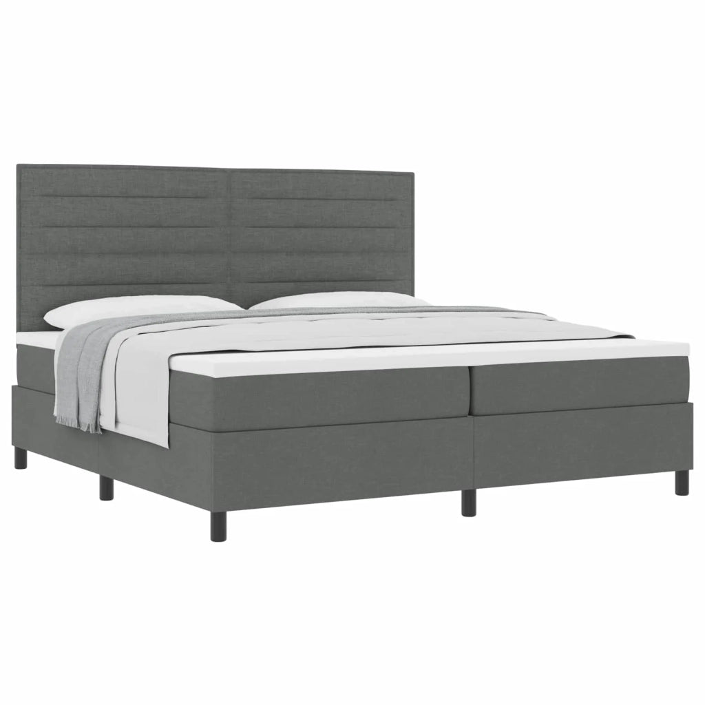 Letto a molle con materasso Grigio scuro 200 x 200 cm Tessuto 3339337
