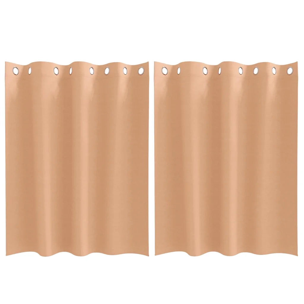 Tende Blackout con Anelli 2 pz Marrone Chiaro 140 x 140 cm 4107368