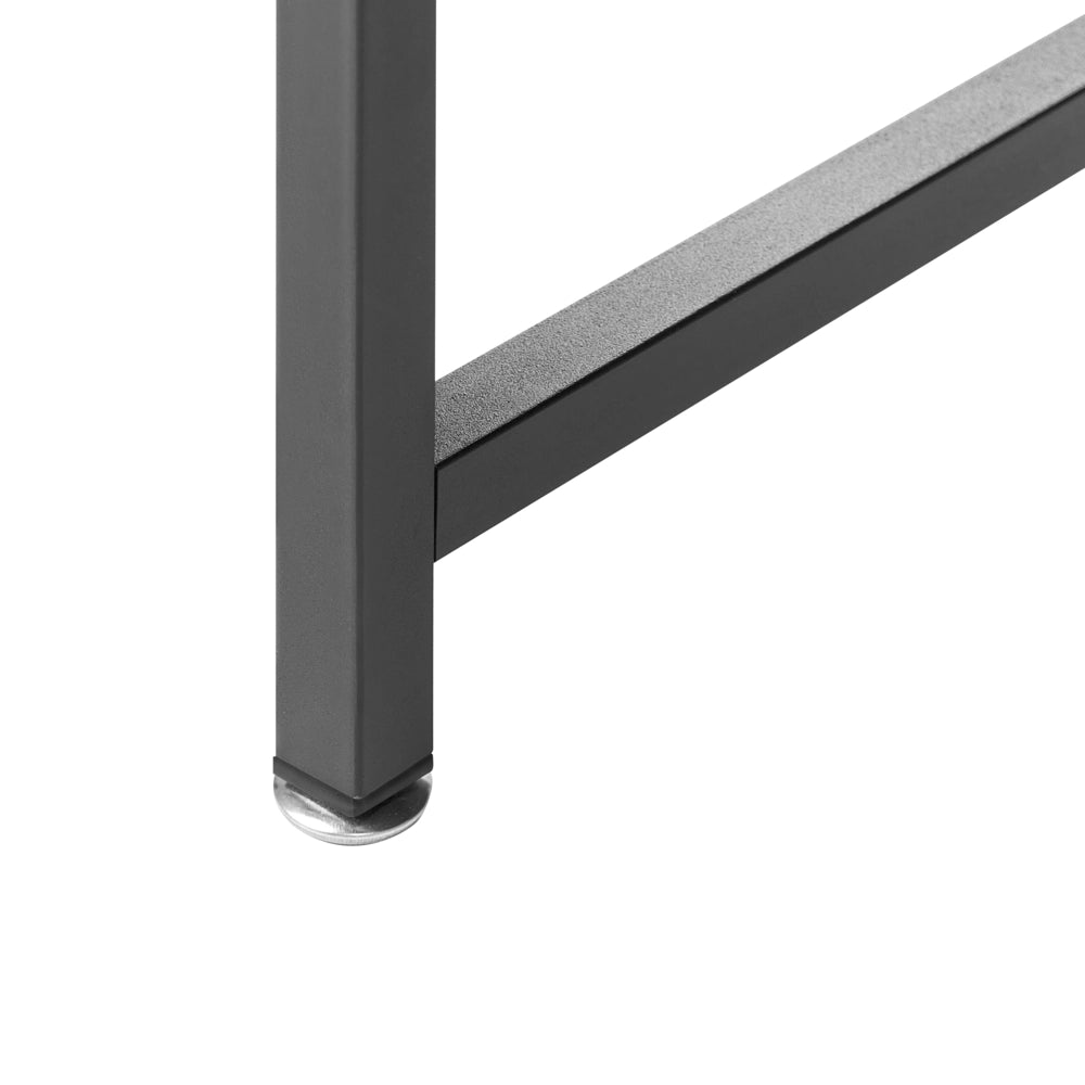 Scrivania da ufficio per casa Piano in MDF nero Struttura con gambe in ferro verniciato a polvere 5 ripiani Supporto per monitor Moderno