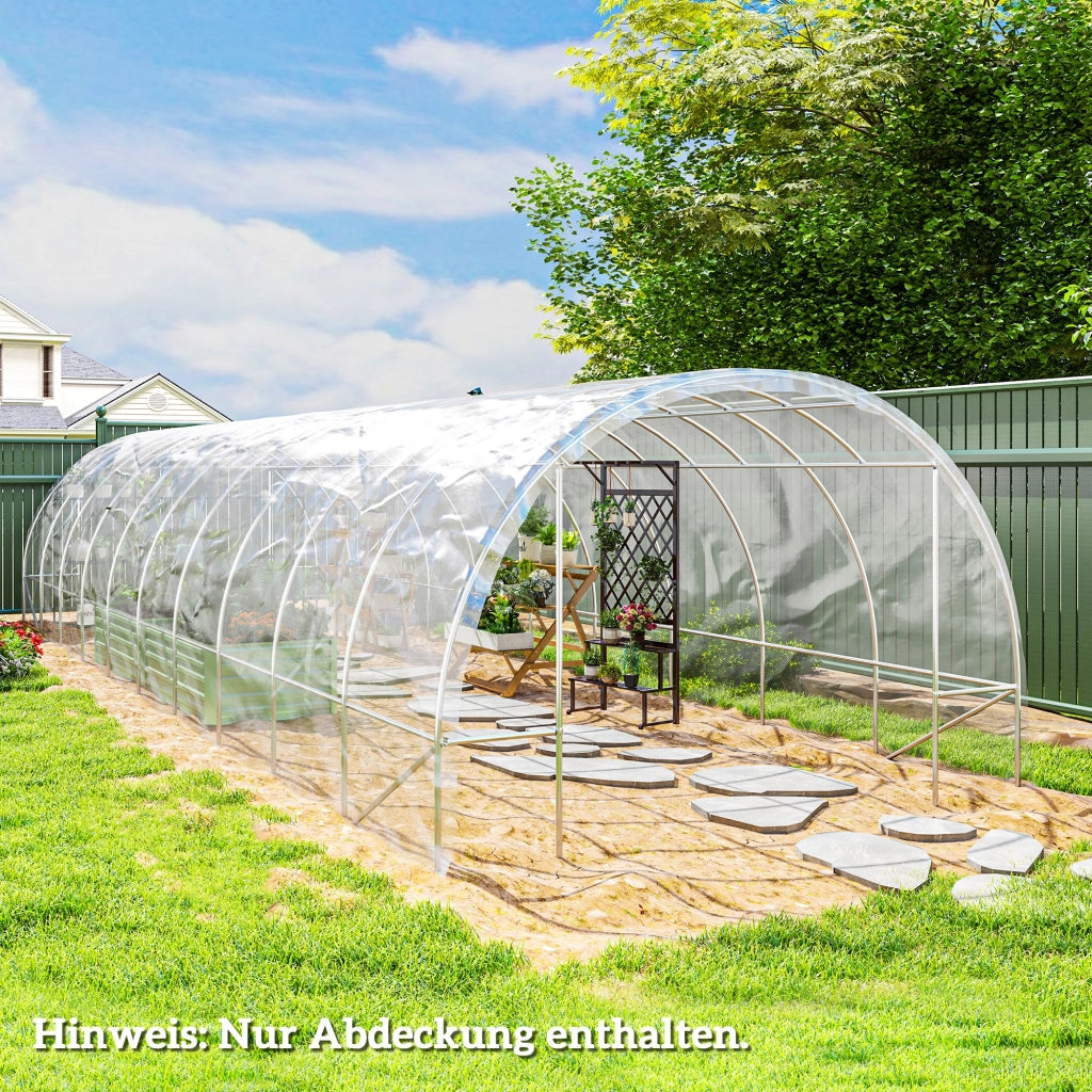 Pellicola per serra 7x8 m, impermeabile, con protezione UV, pellicola in plastica extra spessa e resistente agli strappi, copertura per serre a