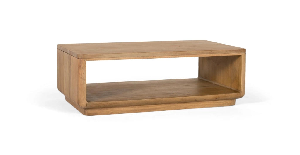 Tavolino realizzato in legno di mango con angoli arrotondati