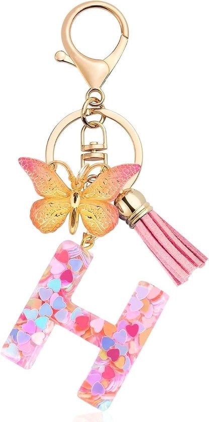 Sostegno Personalizzato per Chiavi con Farfalla - Regali di Compleanno per Donne con Zucca e Tasche in Alfabeto